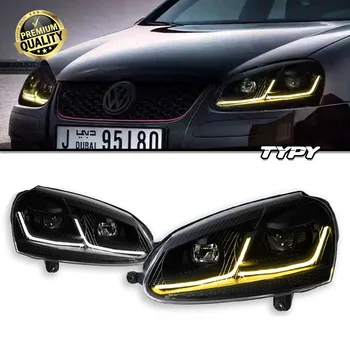 TYPY Car Lights For VW Golf 5 Headlight MK5 2003-2011 Head Lamp Led Fog Lights DRL Hella Tuning Light Car Accessories 1