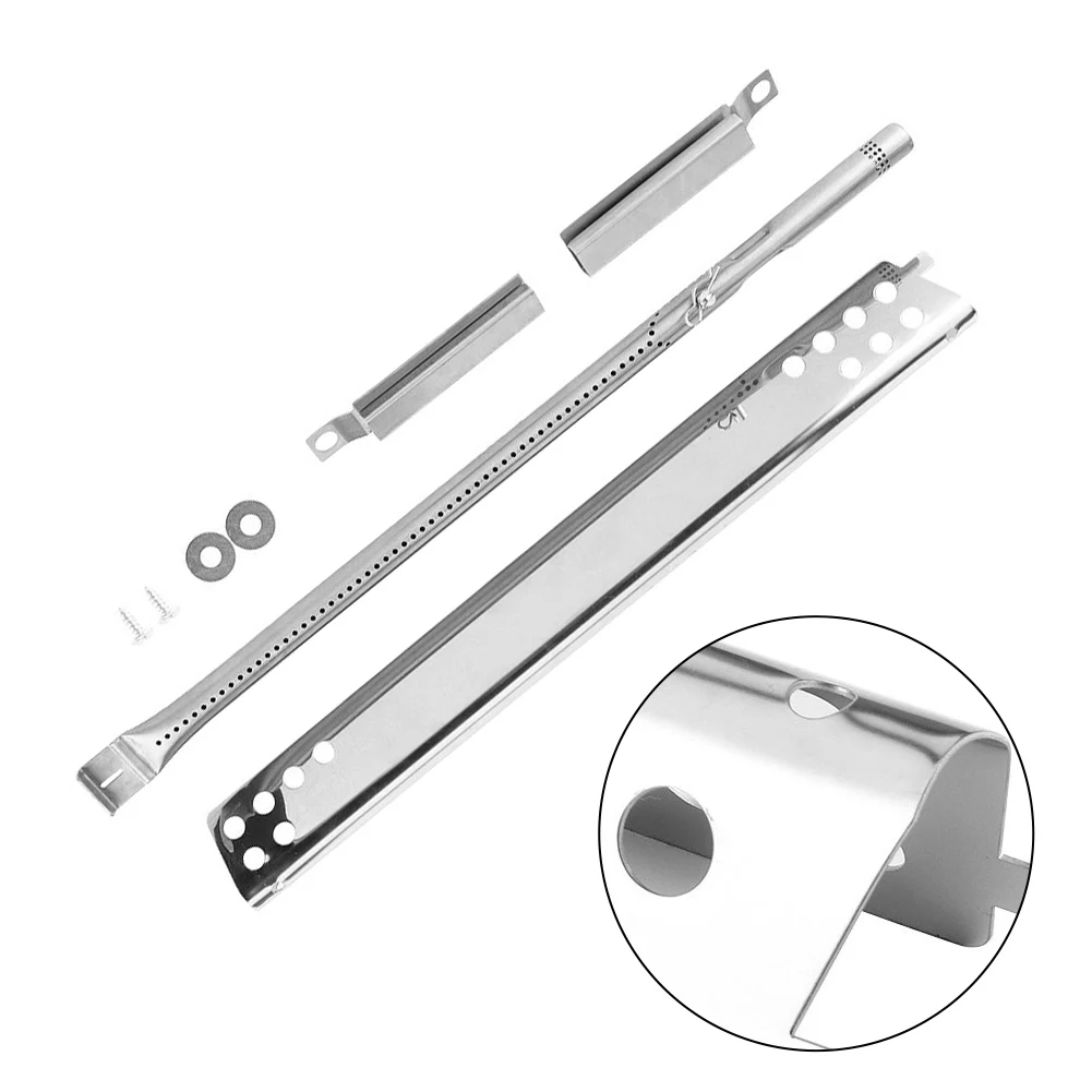 For Performance Gas Grill Grill Parts BBQ Burner Tube Kit Silver Color 1 Set 202 Stainless Steel For Charbroil
