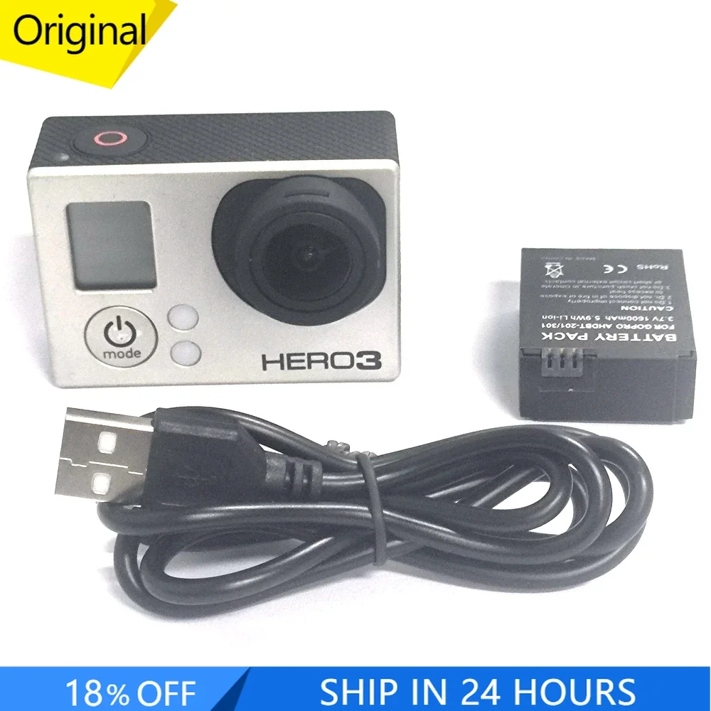 Набор для камеры GoPro Hero 3 Black Edition + кабель для зарядки аккумулятора