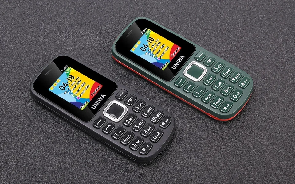 UNIWA E1808 2G Keypad Phone Cellphone 1.77 Inch Push Button 800mAh Telephone for Senior Elder Wireless radio GSM mobile phone