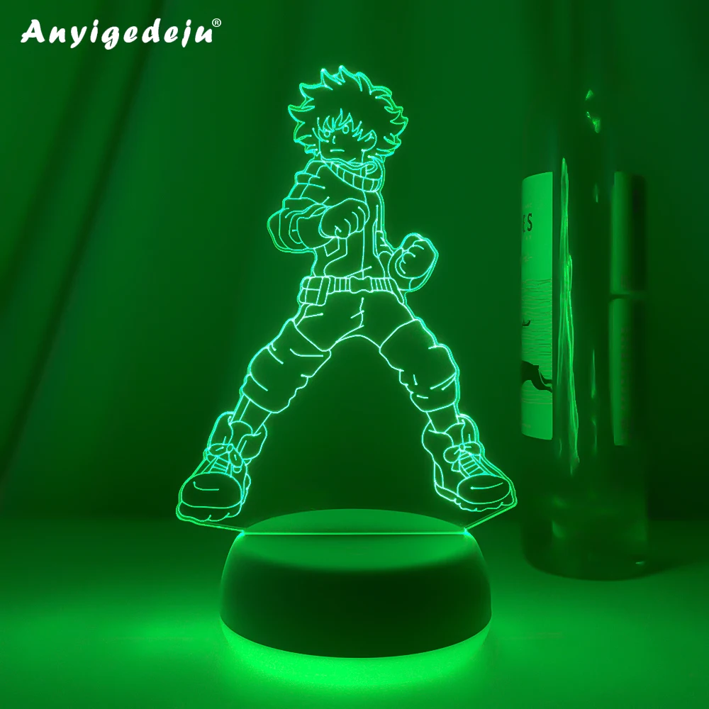 

3D Lamp Izuku Midoriya Figure Kids Bedroom Nightlight Led Touch Sensor Room Lighting Anime My Hero Academia Gift Led Night Light