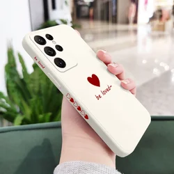 Minimalistic Heart Design Phone Case - Elegant Protective Cover - S22 (White)