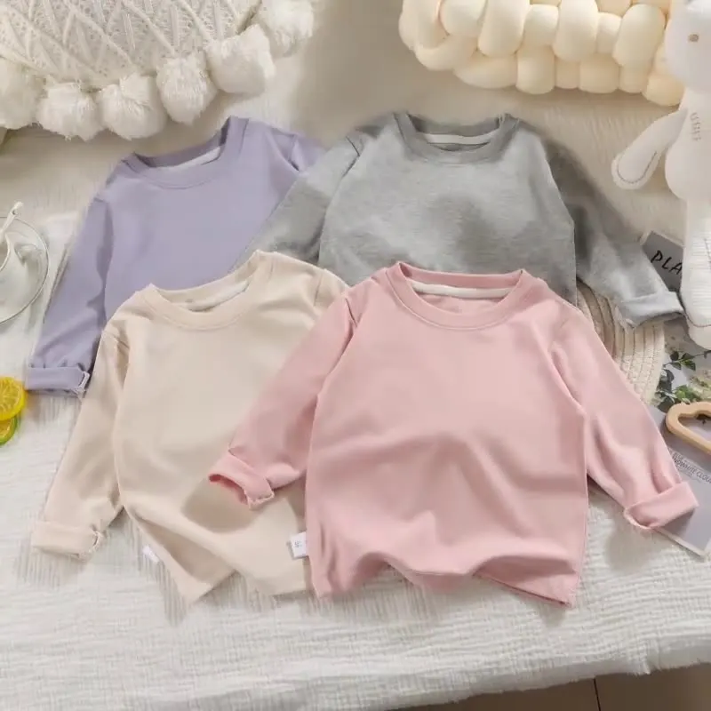 Cotton Long Sleeve Kids T Shirt for Boys Girls