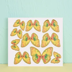 Happy Birthday Butterfly Cake and Cupcake Toppers - Elegant Party and Wedding Decor - 1 pc or set (Colorful Yellow)