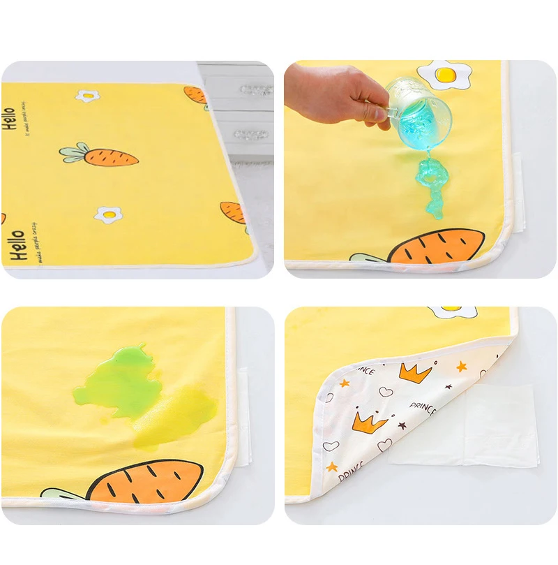 Baby Diaper Reusable Waterproof Cotton Changing Pad Cover Baby Diaper Mattress Newborn Print Changing Play Mats Kids Bedding 0-3