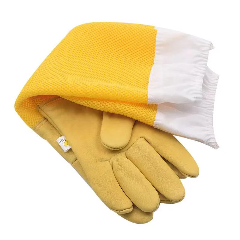 Beekeeper Gloves Beekeeping Tools Beekeeper Gloves Protective Sleeves Ventilated Professional Anti Bee for Apiculture