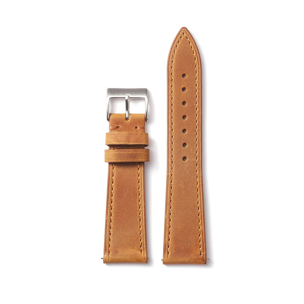 

Vintage Crazy Horse Leather Watchband 18mm 19mm 20mm 21mm 22mm Watch Strap Quick Release Watch Band for Men