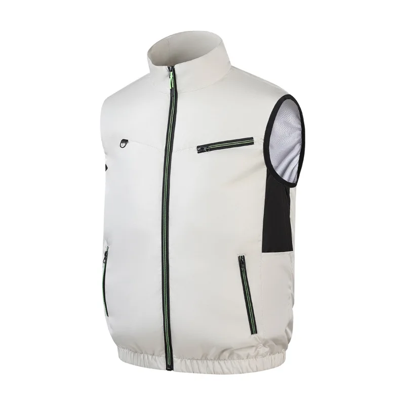 Gilet rafraîchissant climatisation portable pêche été ventilateur rechargeable prévention coup de chaleur