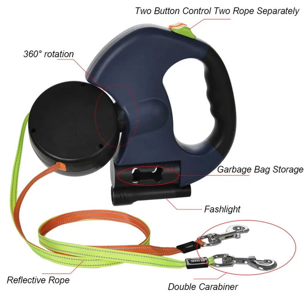 Dual Retractable Dog Leash
