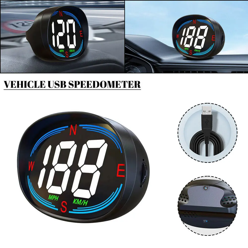   ڵ HUD GPS Tacho  ÷ ħ MPH KMH  B OBD2 ڵ ׼, ǰ