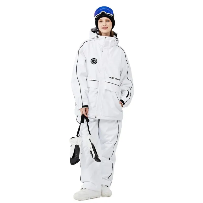 Men's and Women's Ski Suit Winter Warm Thickened Ski Clothes Veneer Double Board Suit ski wear