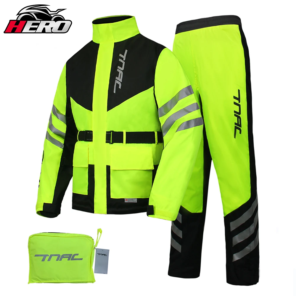 Reflective Motorcycle Raincoat 100 Waterproof Men's Raincoat Moto