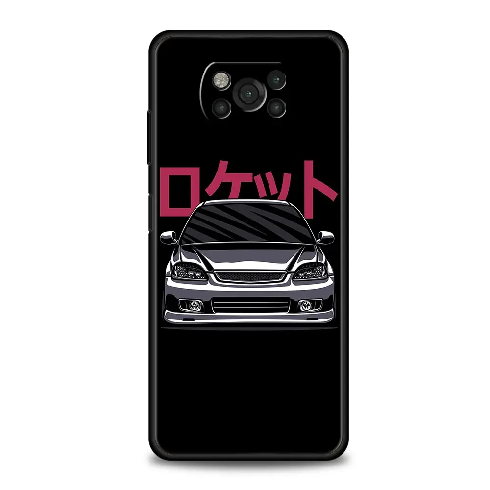 JDM Type R Civic Sport Car Soft Black Phone Case Cover