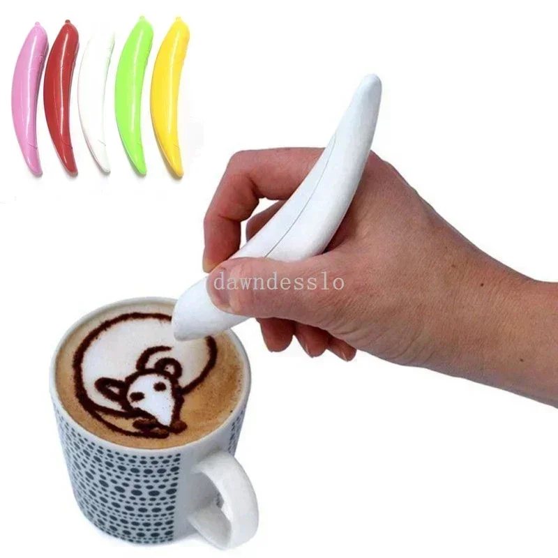 Electrical Latte Art Pen for Coffee Cake Creative Cake Decoration Coffee Carving Pen Baking Tools Stencils Cafeteria Accesorios