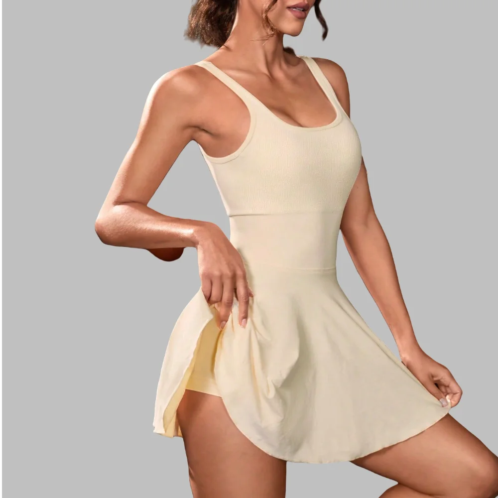 Nadanbao Women's Tennis Sports Dress Fashion Fitness Sexy Yoga Dress Female Gym Outdoor Sports Slip Party Mini