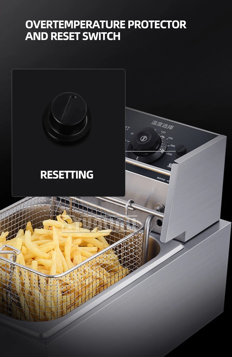 Single-cylinder Cooking Deep Fryer Stainless Steel Commercial Electric Fryer Snak Equipment 3