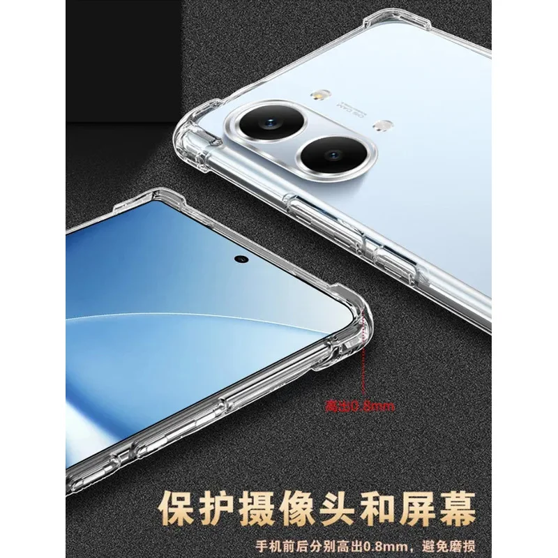 Shockproof Transparent Silicone Back Cover with Airbag Design
