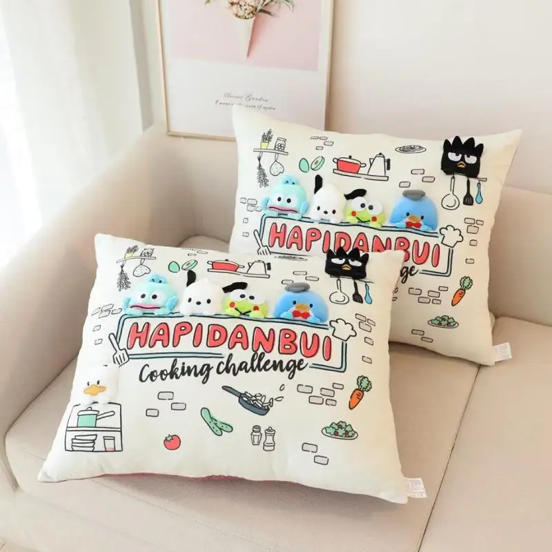 

Sanrio Pachacco Hangyodon Keroppi Plush Sofa Pillow Lovely Cartoon Three Dimensional Pattern Room Decoration Seat Backrest Gifts