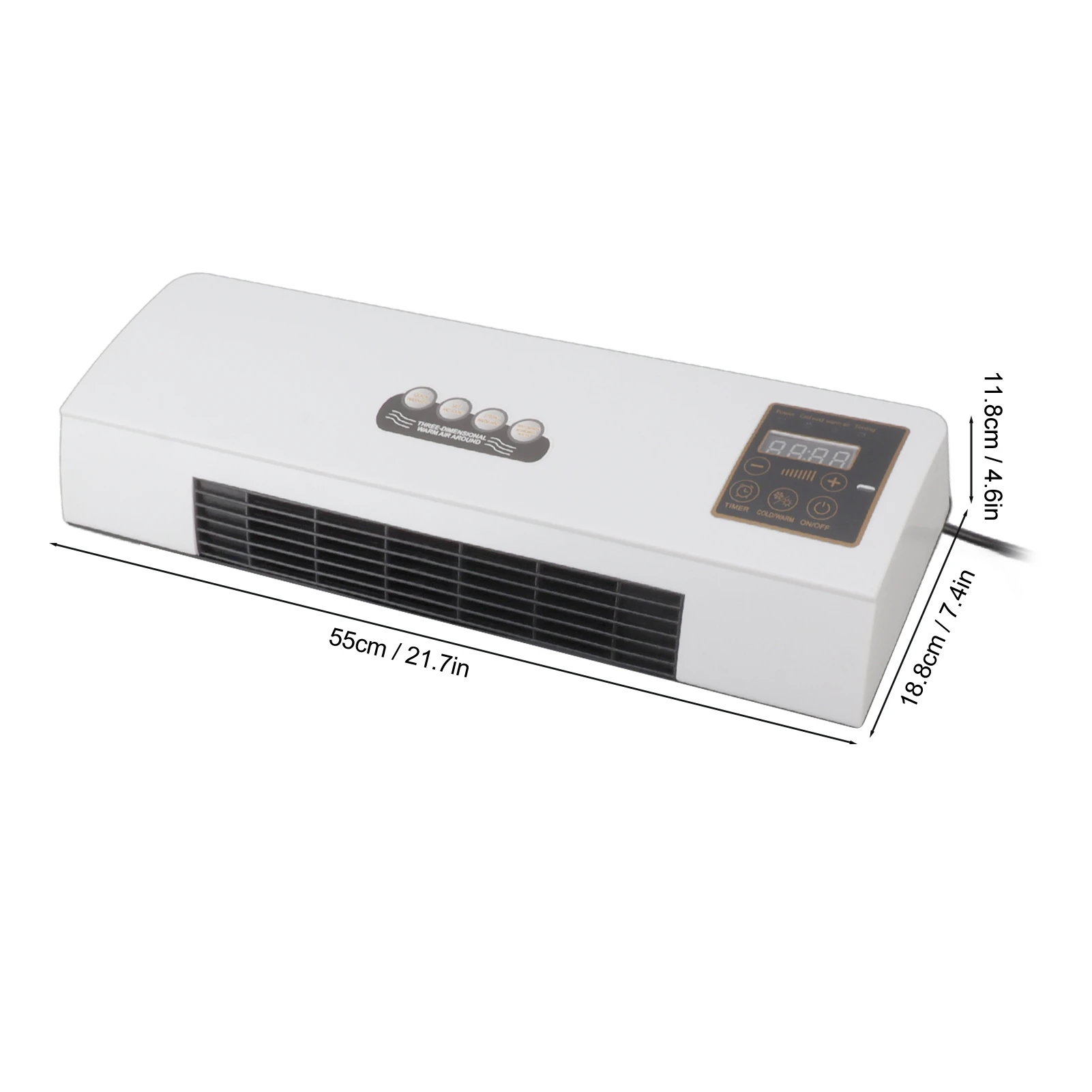 1800W Wall Mounted Air Conditioner Heater Electric Cooling Heating Machine PTC Heating Element Heater with Remote Control Timer 5