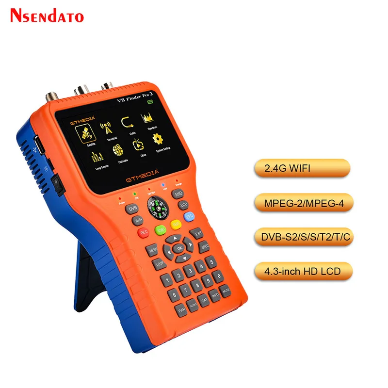 Finder Pro Sinal de Satélite Localizador de Satélite Dvb-s2x Dvb-s2 Dvb-s Dvb-t2 t c Ahd H.265 Receptor de tv Auto Puzzle Geomântica Gtmedia-v8