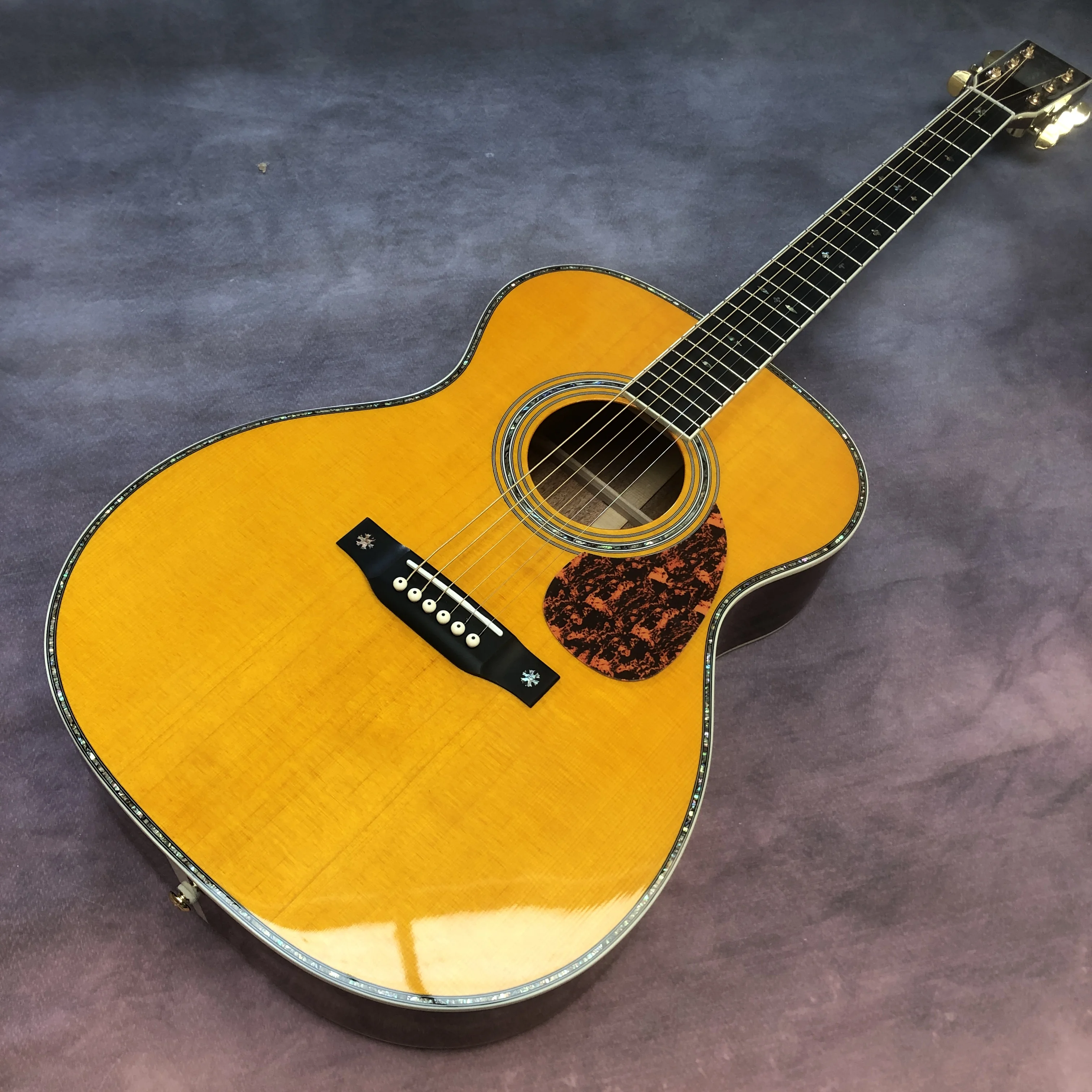 40 " Full Solid Wood OM42 Series Yellow Acoustic Guitar