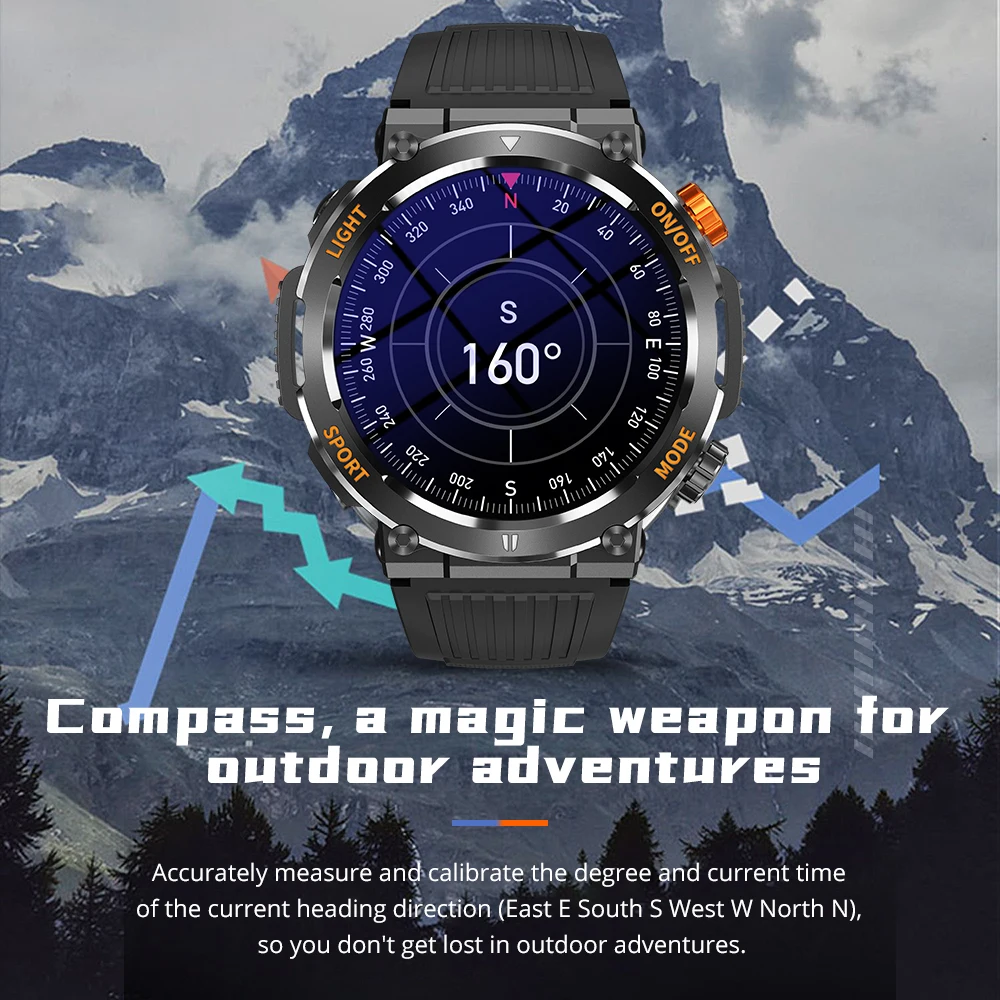 COLMI V68 1.46'' HD Display Smartwatch 100 Sports Modes Compass Flashlight Men Military Grade Toughness Smart Watch smart watch