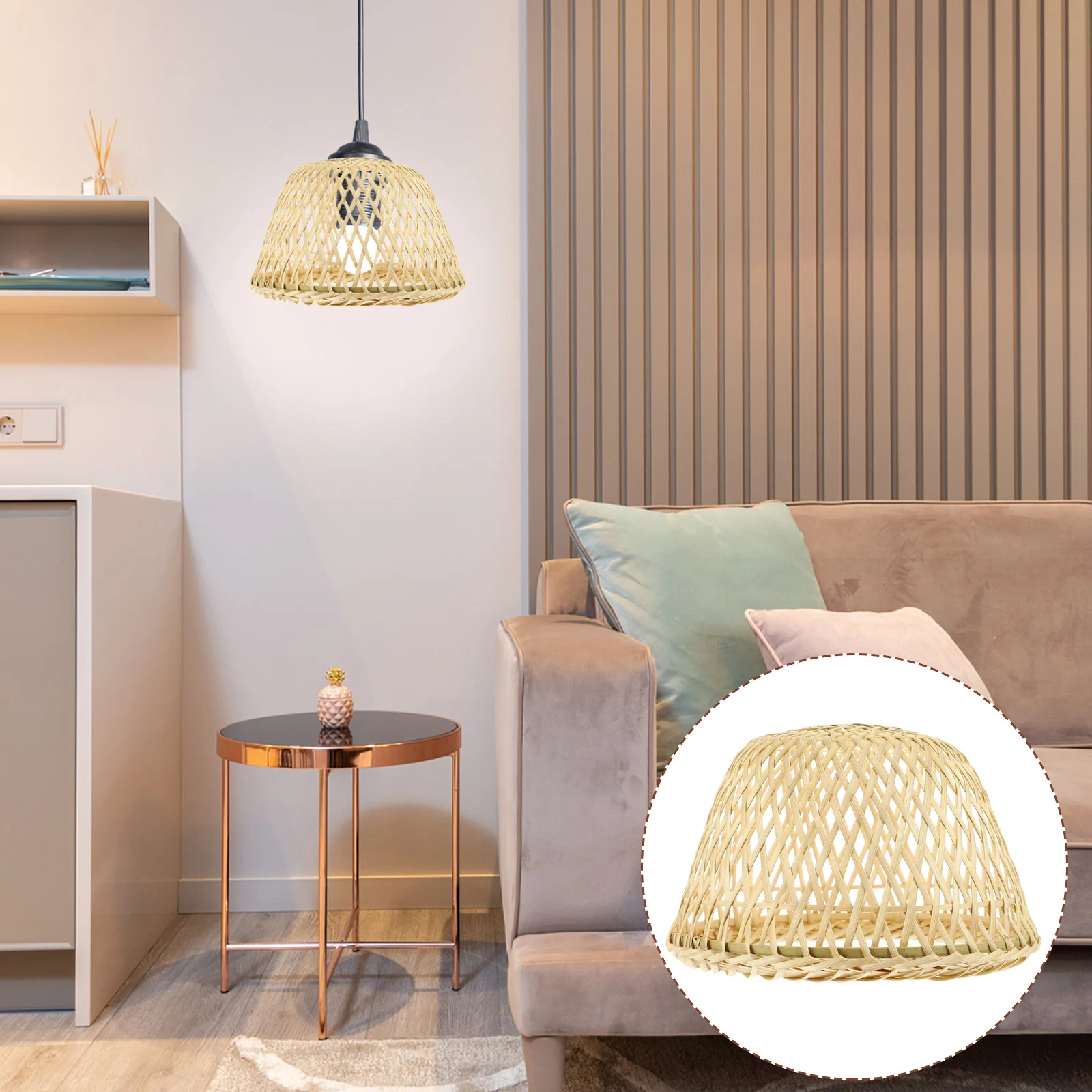

Exquisite Hand Woven Light Cover Decorative Bamboo Weaving Craft Lampshade