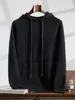 Choice Autumn Winter Men Cashmere Hooded Pullover 100% Pure Cashmere Knitted Sweater Long Sleeve Thick Soft Warm Casual Clothing 3