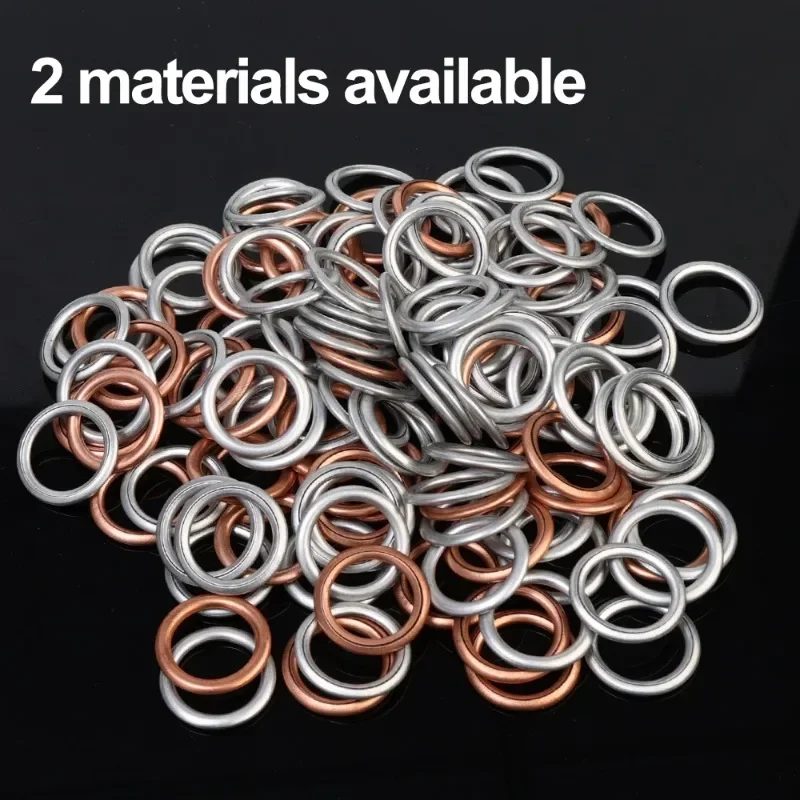 Car Oil Pan Drain Gaskets Drainage Bolt Pad Aluminum/ Copper Oil Drain Plug Gasket Replaceable Accessories Volkswagen Audi 100x oil drain plug gasket oil drain plug seal washer
