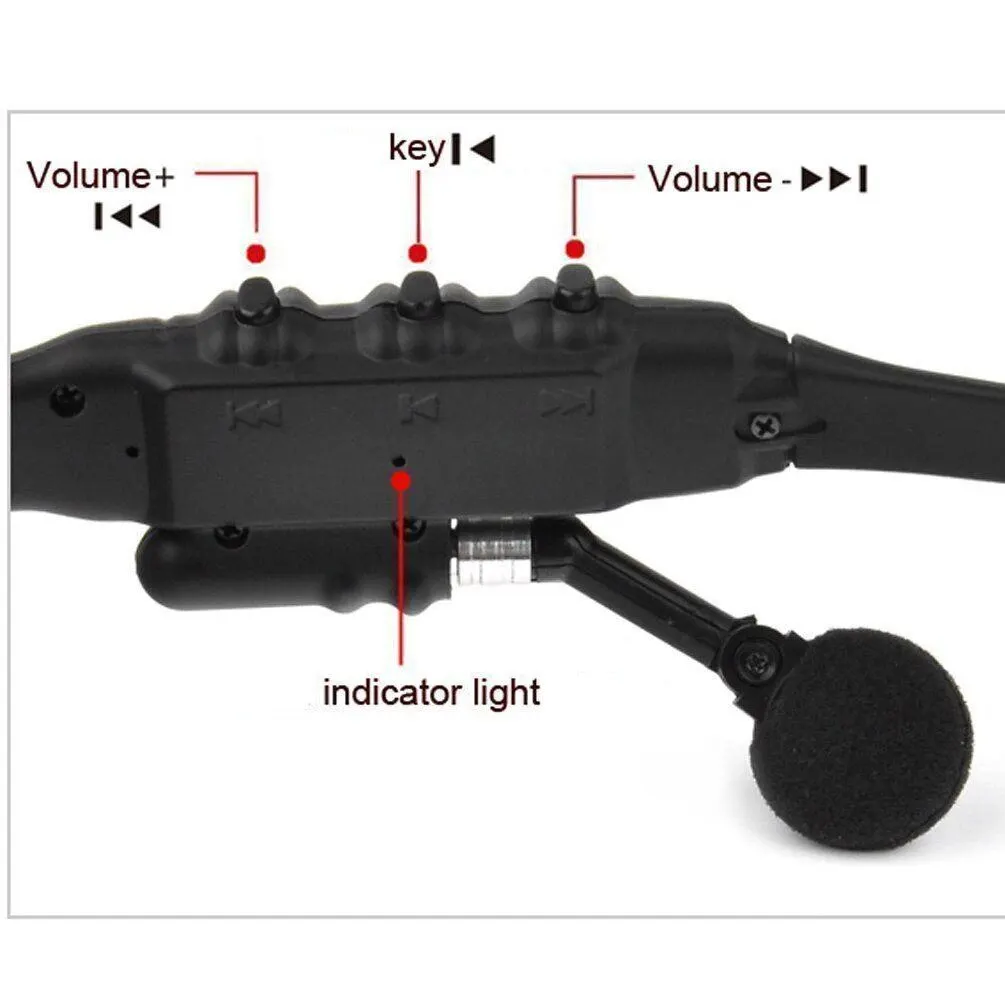Stereo Earphones Wireless Headset with Mic Glasses Sunglasses for Driving Cycling Sports Noise Reduction Headphones 5