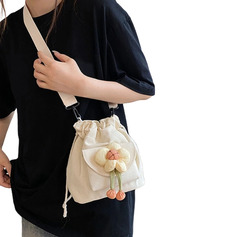 

Women's Nylon Drawstring Bucket Bag Crossbody Bags for Travel and Daily Use