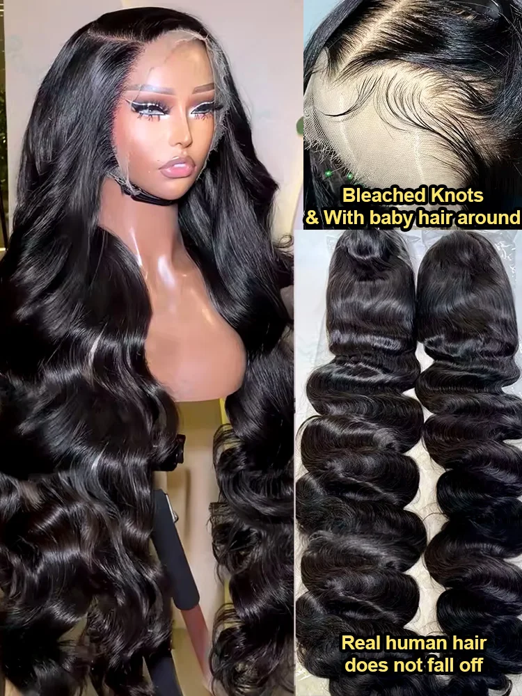 30 40 Inch 13x6 Body Wave Lace Frontal Human Hair Wig Pre Plucked 13x4 HD Transparent Lace Front Wigs Brazilian For Black Women