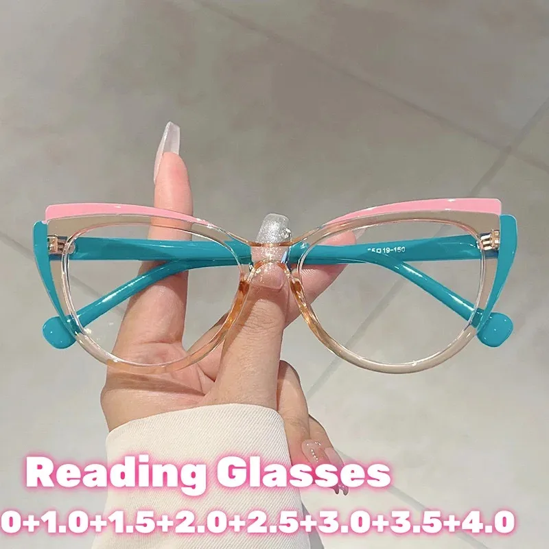 Vintage Oversized Cat Eye Reading Glasses for Women - Stylish High Definition Eyewear