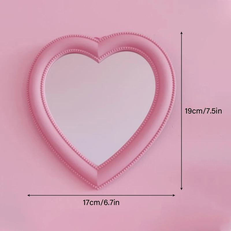 Makeup Mirror Acrylic Mirrors Wall Mirrors Heart Mirror Cosmetic Mirror Decorative Girl Heart Student Dormitory Home Decor Living Room Decoration Wall Decor