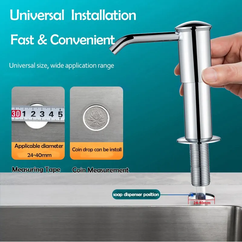 Sink Soap Dispenser With Extension Tube Extended Design Spill Prevention Large Flow Kitchen Hand Press Dispenser Soap