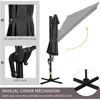 8FT Cantilever Patio Umbrella, Square Outdoor Offset Umbrella with 360° Rotation, Aluminum Hanging Umbrella with 3-Posi 5