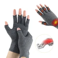 1 Pair Arthritis Compression Gloves Half Finger Therapy Gloves Wrist Support Joint Pain Relief Hand Brace Women Men Wristband 1
