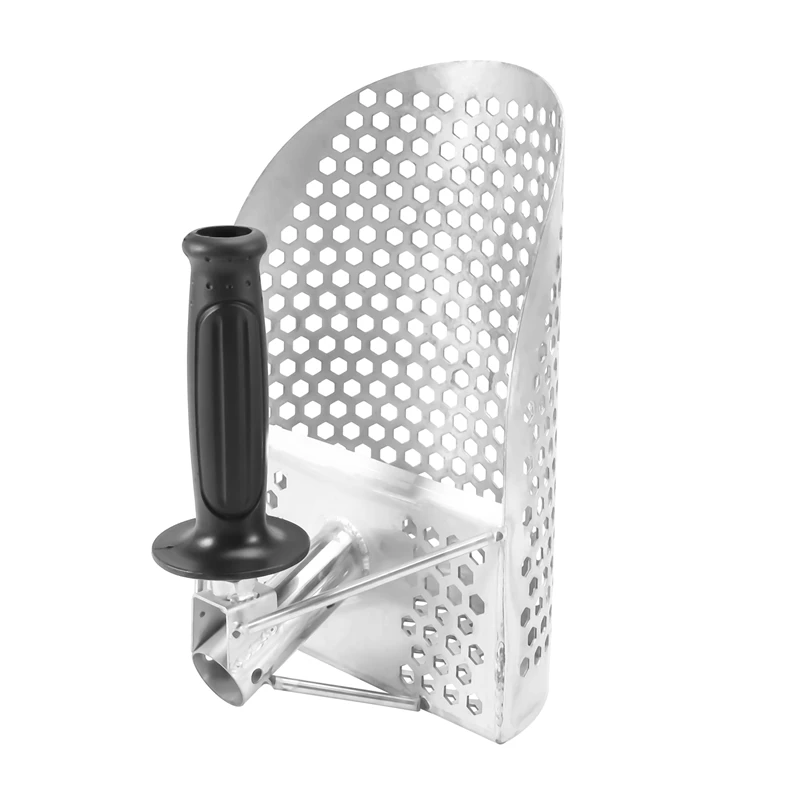 

Sand Scoop For Metal Detecting, Stainless Steel With Hexahedron 7Mm Holes For Beach Treasure Hunting Plastic Handle