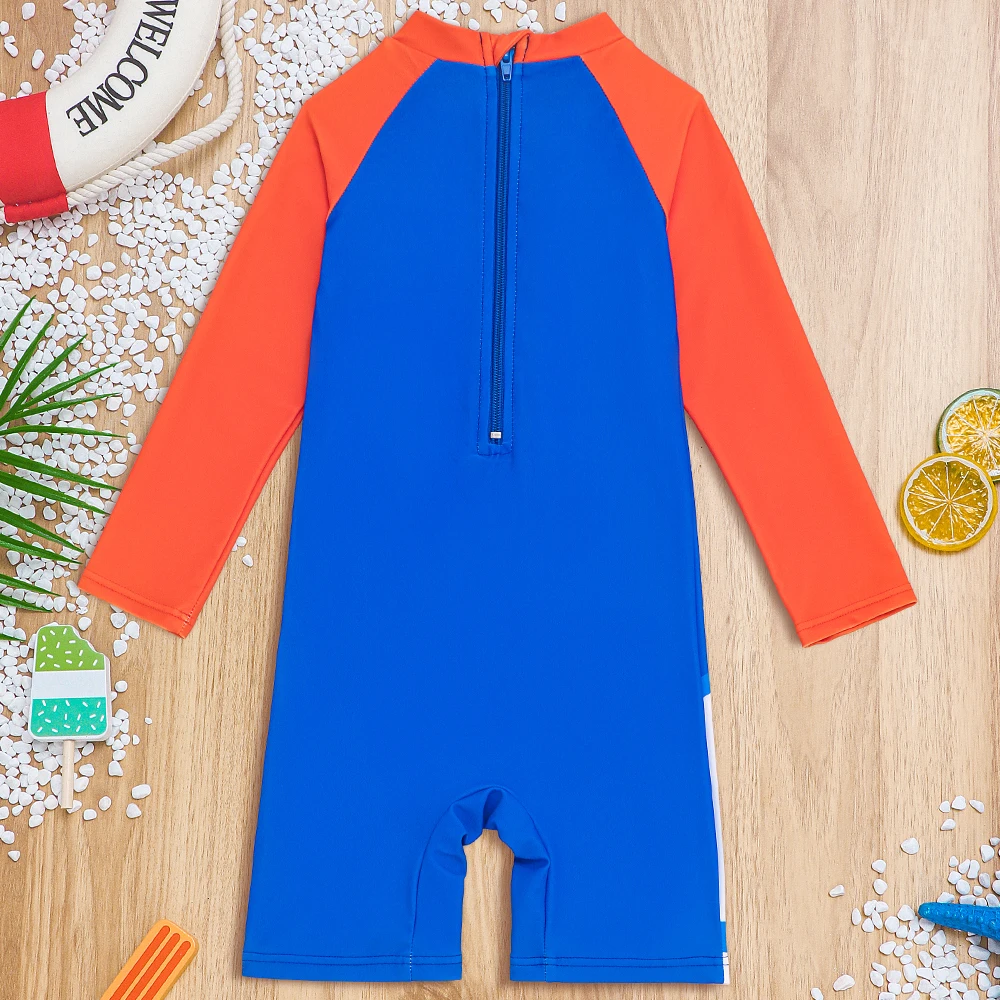 Kids Swimsuits Toddler Baby Boys Swimwear One Piece Swimsuit Water Sport Surfing Swim Shirt Lovely Cartoon Shark Prints Bathing Suit