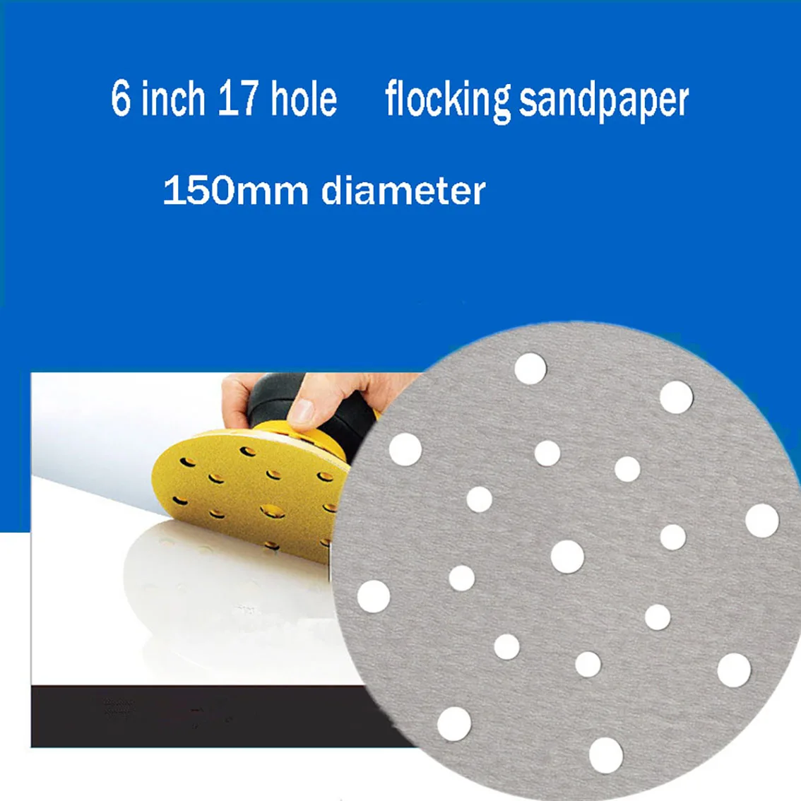 

6 Inch 150mm 17 Hole Nail Hook Ring Sanding Machine Pad Suitable For Electric Sanding Machine Polishing Tools 600-5000 Grit