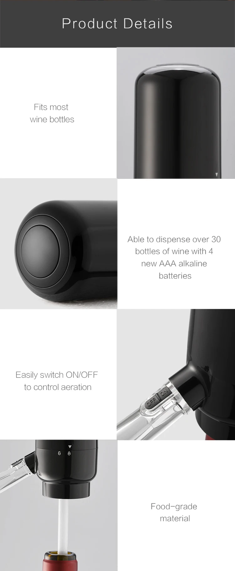 Description Picture 4 of itemAutomatic Shot Liquor Single Bottle Dispenser Electric Wine Dispenser And Decanter