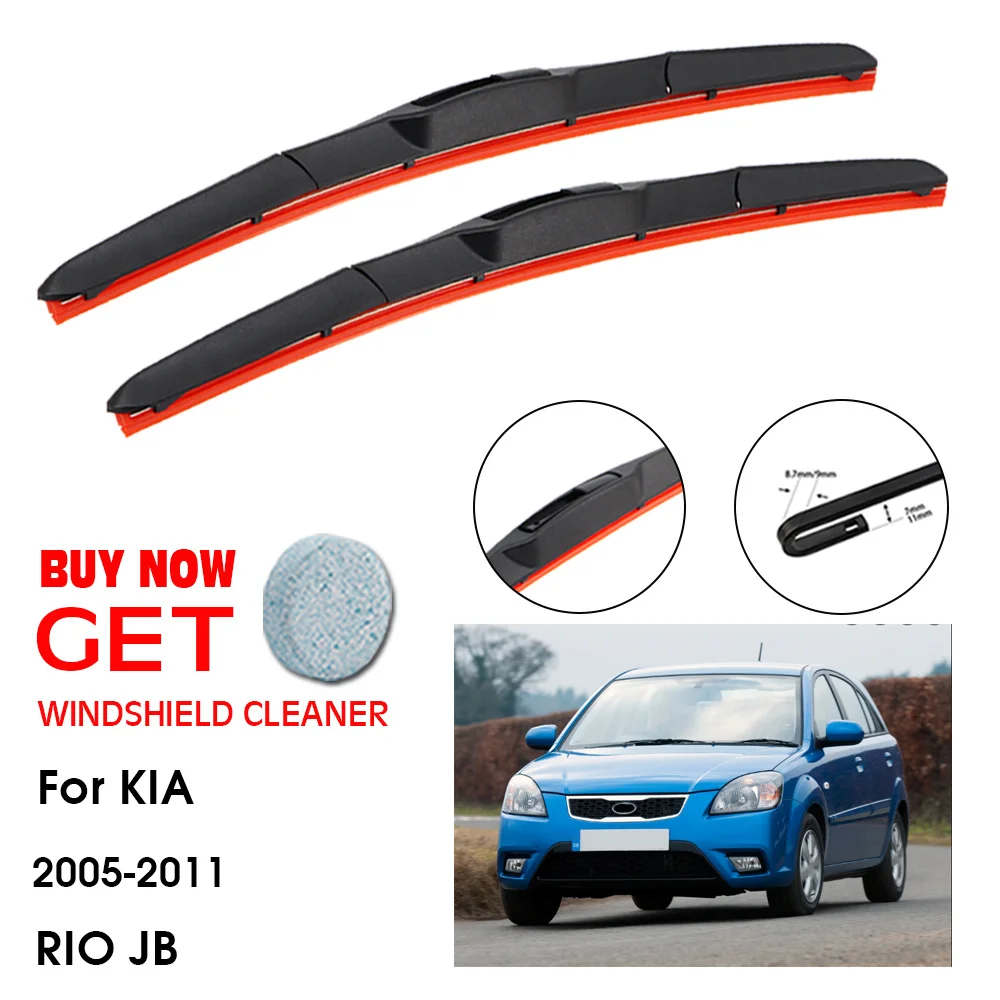 

Car Wiper For KIA RIO JB 22"+16" 2005-2011 Front Window Washer Windscreen Windshield Silica Gel Wiper Blades Accessorie