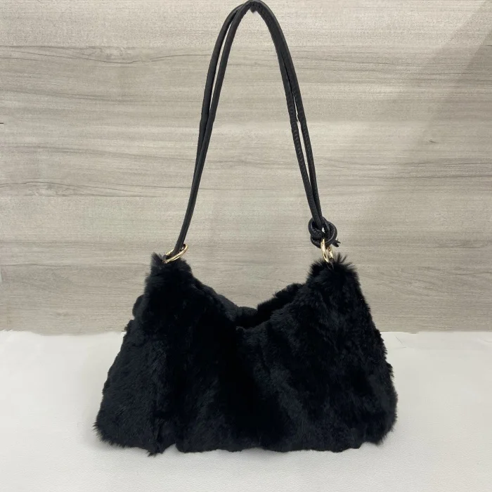 NEW Women Winter Real rabbit Fur Handbag Luxury Genuine rabbit Fur Party Bag Tote Designer High Quality Real Fur Handbags Female