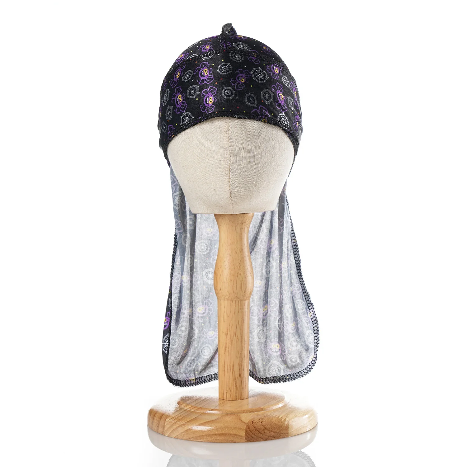 Halloween-Druck seidig Durag für Kinder Jungen Langs chwanz Piraten hut Hip-Hop Bandanas Turban Kopf bedeckung Kinder Haarschmuck – Detail 9