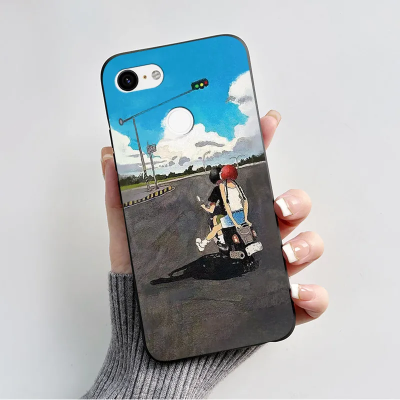 Charming Heart Cartoon Black Bumper Soft TPU Silicone Phone Case