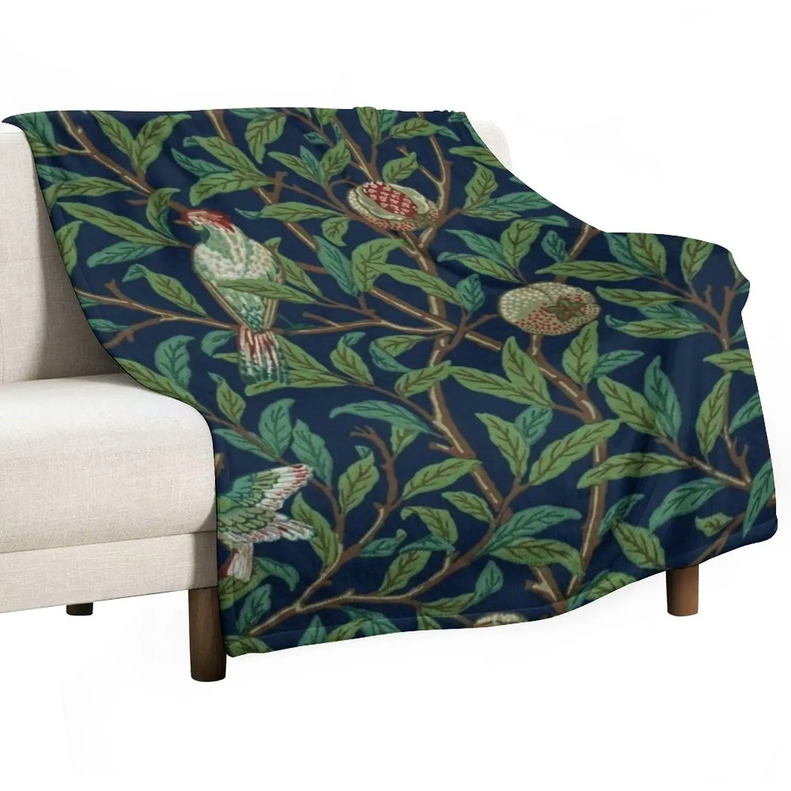 

William Morris Pomegranate Fruit and bird,No,02. Throw Blanket Multi-Purpose Stuffed Blankets