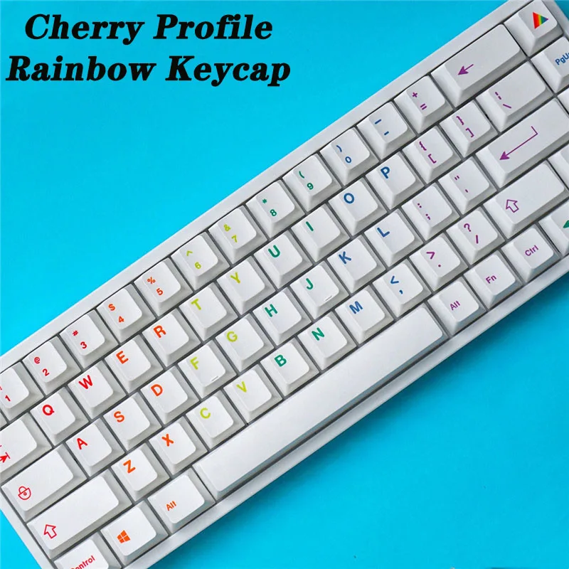 

Customize Rainbow Gradient 124 Key PBT Keycap Cherry Profile Mechanical Keyboard Teclado Gaming Key cap GK61 GK64 SK61 anne pro2