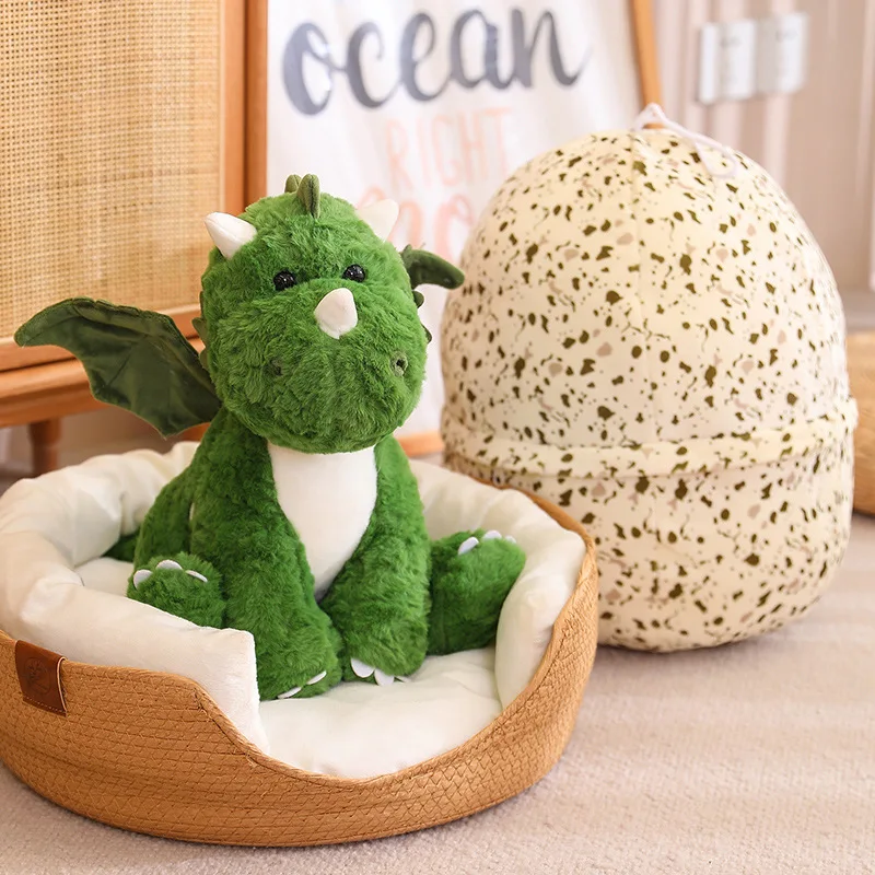 Soft Plush Dinosaur Egg Pillow Toy Stuffed Cartoon Dragon Doll