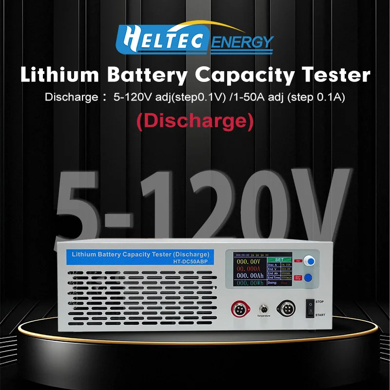 Heltec 50A Power Battery Capacity Tester Charge Discharge Load Detection Aging Test Voltmeter for Li ion LiFePo4 EU US Standards