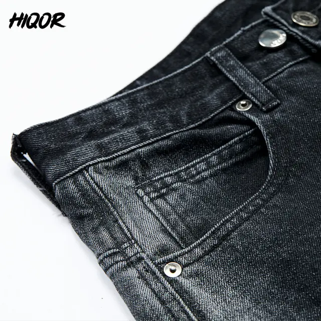 HIQOR Streetwear 한국어 스타일 느슨한 바지 블루 2023